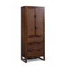 Hatteras Modern Boho Linen Storage Cabinet with Solid Wood & Natural Rattan Accents-Teamson Home - 2 of 4