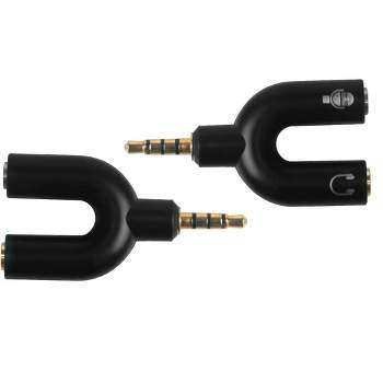 Sanoxy 2-Pack 3.5mm Stereo Audio Male To 2 Female Headphone Splitter Cable Adapter (Black)