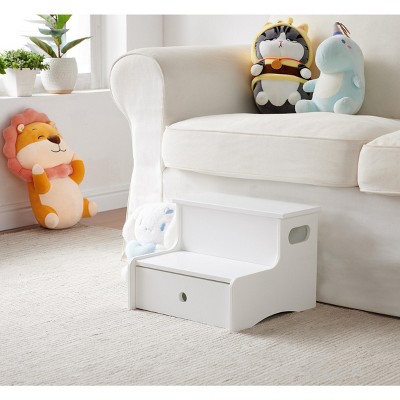 Kings Brand Furniture Wooden Toddler Step Stool for Kids with Storage for Bedroom, Bathroom, Kitchen