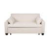 Modern 61" Large-Size Fabric Sofa Bed with Adjustable Backrest, Storage Pockets, Reinforced Iron Frame, Ideal for Bedroom, Apartment, Dorm - 4 of 4
