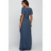 PinkBlush Blue Chiffon Short Sleeve Maternity Maxi Dress - 3 of 4