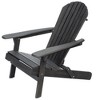 CAVINAS Wooden Folding Adirondack Chair, Rustic Foldable Outdoor Chair with Slatted Design, Portable Camping Chair for Adults, Patio Chair - 3 of 4