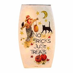 Stony Creek 8.0 Inch Trick Or Treat Pre-Lit Med Vase Halloween Lighted Glass Accent , Halloween Decor Halloween Pre-Lit Vase (1PC) - 1 of 4