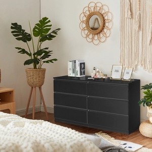 KTMBDW 6 Drawer Double Dresser for Bedroom, Wide Storage Cabinet for Living Room Home Entryway - 1 of 4