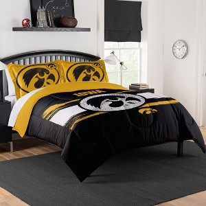 Sweet Home Collection NCAA Iowa Hawkeyes Comforter & Pillow Sham Set - 1 of 3
