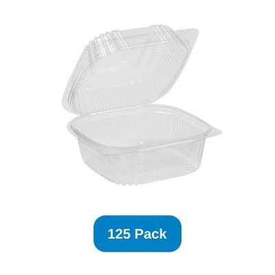 Inno-Pak 6" x 6" x 3" Clamshell Container Clear RPET - Pack of 125
