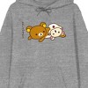 Rilakkuma Two Bears Lying Long Sleeve Athletic Heather Adult Hooded Sweatshirt - 2 of 3