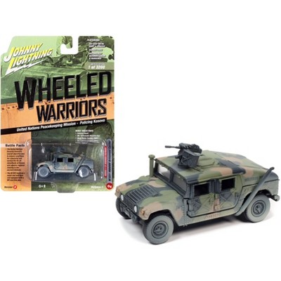 Humvee 4-CT Armored M1025 HMMWV Armament Carrier Camouflage (Battle Worn) 3200 pcs 1/64 Diecast Model Car by Johnny Lightning