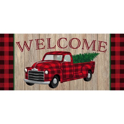 Evergreen Holiday Plaid Truck Sassafras Switch Mat