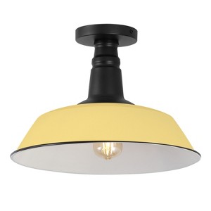 JONATHAN Y Camila Classic Industrial Indoor/Outdoor Iron LED Semi Flush Mount - 1 of 4