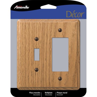 Amerelle Contemporary Brown 2 gang Wood Rocker/Toggle Wall Plate 1 pk