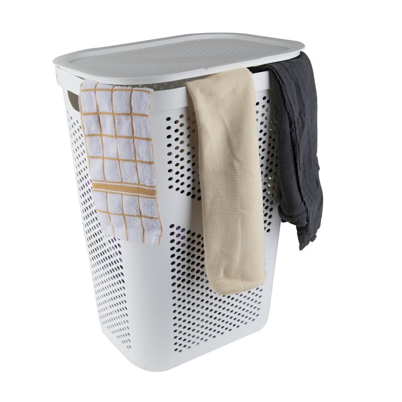 Mind Reader Perforated Plastic Hamper with Lid 60 Liter/16 Gallon, 5 of 7