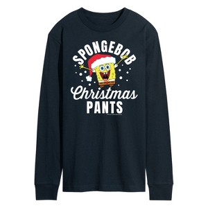 Men's - SpongeBob SquarePants - Christmas Pants Long Sleeve Graphic T-Shirt - 1 of 4