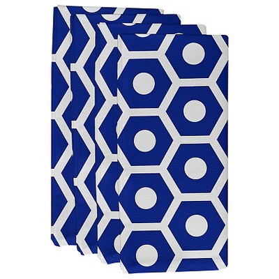 4pk 22"x22" Geometric Throw Napkins Navy - e by design