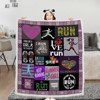 Boersma Runner Girl Throw Blanket Try to Keep Up Love Running Blanket Custom Cross Country Running Sports Throw Blanket for Adults Teens 60x50 inches - 3 of 4