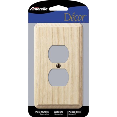 Amerelle Contemporary Unfinished Beige 1 gang Wood Duplex Outlet Wall Plate 1 pk