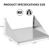 Stainless Steel Equilateral Triangle Wall-Mounted Rack,24 in Metal Shelving with Backsplash and Brackets for Kitchen, Restaurant, Laundry Room&Home - 2 of 4
