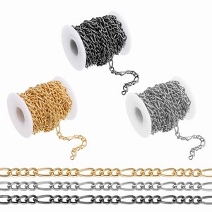 Unique Bargains Aluminum Craft Supply Jewelry Making Twisted Link Chain Rolls 16.4ft 3 Pcs - 1 of 4