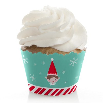 Big Dot of Happiness Elf Squad - Kids Elf Christmas and Birthday Party Decorations - Party Cupcake Wrappers - Set of 12