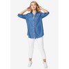 ellos Women's Plus Size Denim Button-Front Tunic - image 3 of 4