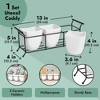 LunaLulinlk 3 Piece White Ceramic Utensil Holder with Metal Stand, Flatware Caddy for Cutlery, Silverware, Kitchen Organizing (White, 13 x 4 x 5 In) - 4 of 4