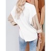 Womens Corduroy Shirt Long Sleeve Oversized Button Up V Neck Blouses Tops Loose Shacket Jacket - 3 of 4