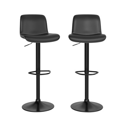ODK Bar Stools Set of 2 Adjustable Faux Leather Upholstered Swivel Bar Stools, Counter Height Bar Chairs with Back and Footrest for Bar,Dining Room