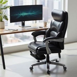 Ora Maison Massage Office Chair with Footrest, 23" Wide Seat Reclining PU Leather Executive Chair with Heat, 4-Point Vibration, 400 lbs Capacity - 1 of 1