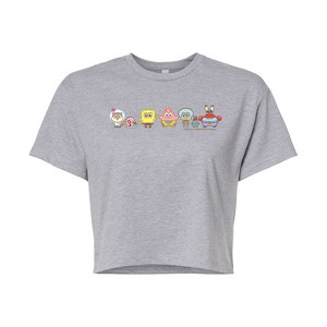 Women's - Spongebob Squarepants - Adorabob Lineup Full Color Cropped Graphic T-Shirt - 1 of 4