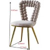 Set of 2 Dining Chair with Upholstery, Upholstered Modern Dining Chair with Gold Legs and Hairball Back Design-Maison Boucle - 3 of 4