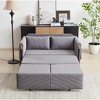 Vynxaria 54" Modern Convertible Sofa Bed with Detachable Arm Pockets & Pillows - 2 of 4