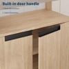 63'' TV Stand for TVs up to 70'', Farmhouse Entertainment Center with 4 Door and Open Shelves, Wooden Media Console for Living Room, Bedroom - 2 of 4