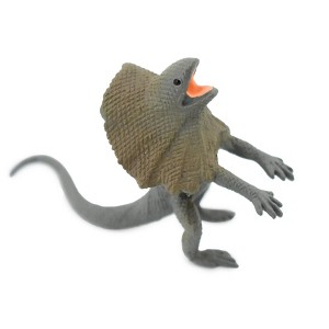 Collectible Wildlife Gifts | Lizard, Frill-Necked Lizard, Standing, Frilled Dragon, Rubber Reptile Toy, Realistic Model, Gift,  2 1/2"  F1756 B42 - 1 of 4