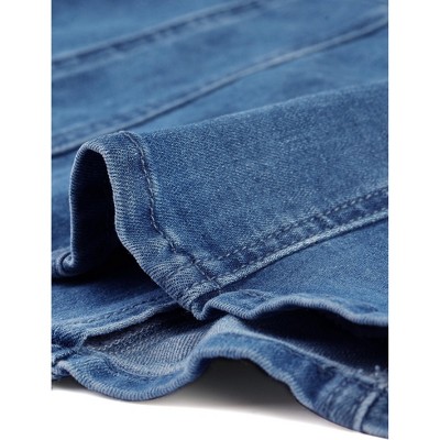 INSPIRE CHIC Women's Lapel Notch Collar Long Sleeve Denim Blazer Jackets Denim Blue X-Small — фото 4