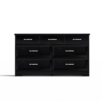 VYNXARIA Stylish and Spacious: Modern Black Dresser Set with Metal Pulls for Every Room