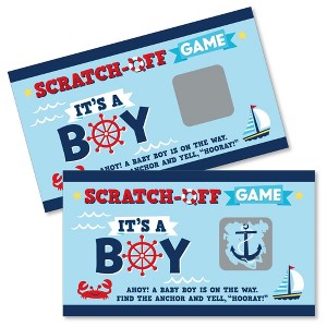 Big Dot of Happiness Ahoy It's a Boy - Nautical Baby Shower Game Scratch Off Cards - 22 Count - 1 of 4