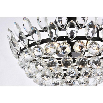 Emilia 20" Black Iron and Crystal Flush Mount