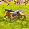 Mshliw Acacia Wood Outdoor Lounge Set with Chair, Ottoman, and Side Table – Comfortable Patio Set for Gardens, Balconies, and Poolsides - 4 of 4