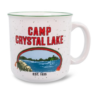 Silver Buffalo Friday the 13th Crystal Lake Ceramic Camper Mug | Holds 20 Ounces