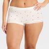 Women's Cotton Blend Boy Shorts Underwear with Lace - Auden™ - 4 of 4