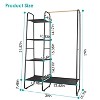 NewHome"Metal Garment Rack with Hanging Rod & 5 Mesh Shelves for Clothes, Shoes, and Accessories"Black - 3 of 4