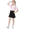 Girls Denim Skirts with Side Pockets Pleated Hem Skirts Casual Mini Denim Skirts - 4 of 4