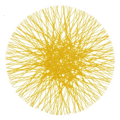 Yellow Straw Design Round Paper Placemats, Set of 4
