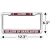 College of Charleston Alumni Logo Full Size Standard License Plate Metal Frame - 3 of 4