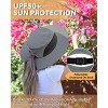 Tirrinia Women’s Wide Brim Sun Hat with Ponytail Hole, UPF 50+ Boonie Cap for Fishing Safari Hiking, Lightweight Breathable Adjustable Solid Hat - 2 of 4