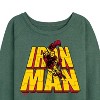 Women's - Marvel - Iron Man Stacked Name Oversized Lightweight French Terry Wide Neck Long Sleeve Shirt - 2 of 4