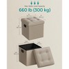 SONGMICS 15 Inches Folding Storage Ottoman, Cube Footrest, Coffee Table with Hole Handles, Faux Leather - 4 of 4