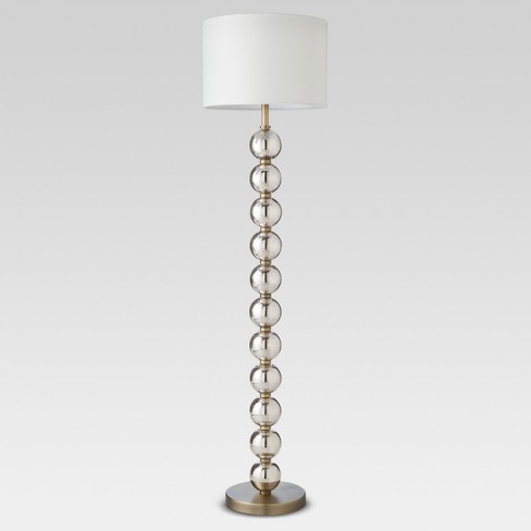 Mercury Glass Stacked Ball Floor Lamp Brass Includes Energy