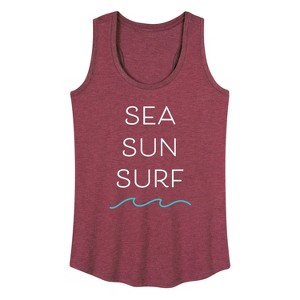 Women's - Instant Message - Sea Sun Surf Graphic Racerback Tank - 1 of 4