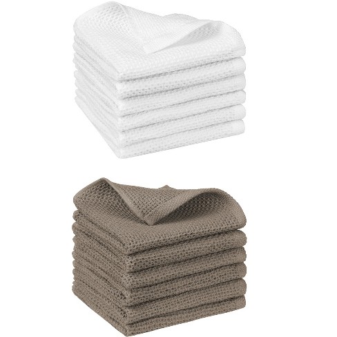 Unique Bargains Double-Sided Waffle Weave Cotton Absorbent Kitchen Towels 14" x 14" - image 1 of 4